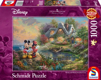 Produktbild von Schmidt Disney Thomas Kinkade Sweethearts Mickey & Minnie Puzzle, 1000 Teile