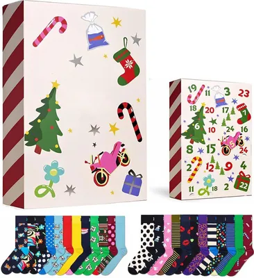 Produktbild von Adventskalender 2025, 24-tägiges Socken-Geschenkset, Überraschungsgeschenkset für die Weihnachtsfeier, für Männer und Frauen