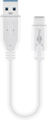 Immagine prodotto di Goobay 67189 Cavo da USB-C™ a USB A 3.0, bianco, 0,2 m - Spina USB 3.0 (tipo A) > Spina USB-C