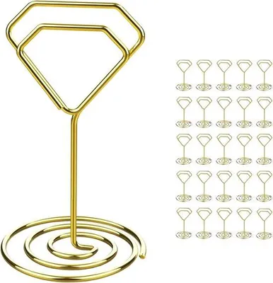 Produktbild von Tischnummernhalter - Elegante Clips für Festdekoration - Set von 54 Stück - Silberfarben