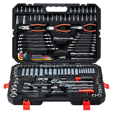 Produktbild von Steckschlüsselsatz - 314-tlg. Ratschenkasten - 6,3/9,5/12,7 mm Antrieb - Umschaltknarre - Inkl. Bitsatz - Im Koffer - Für Heimwerken & Reparaturen