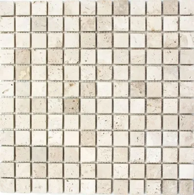 Produktbild von MOSANI Mosaik Travertin Naturstein Beige matt 305x305 mm Indoor frostsicher Netzverklebung MOS43-46023