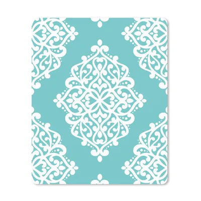 Produktbild von MuchoWow® Mauspad Mousepad Blumen - Weiß - Blau - Vintage - Muster 30x40 cm - Mousepads - Maus Mat - Pad - Mausunterlage - Mausmatten