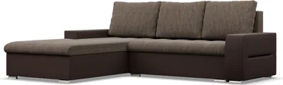 Produktbild von Links Ecksofa mit Schlaffunktion Aurora, Braun + Braun