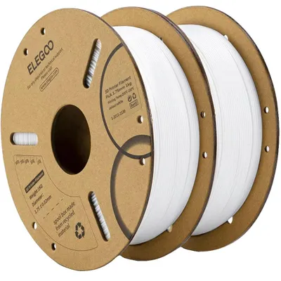 Image de Filament PLA, diamètre 1,75 mm, bobine de 2 kg, blanc 2 kg
