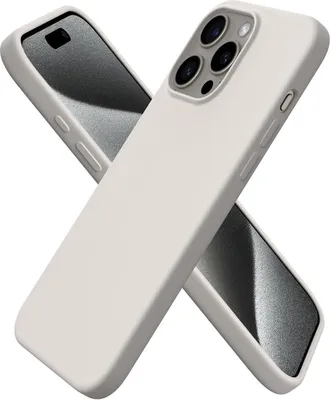 Produktbild von ORNARTO iPhone 15 Pro Max Hülle Silikon 6,7 Zoll Kratzfest - Titan Natur