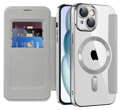 Obrázek produktu pro Techsuit – pouzdro SmartMag Book pro iPhone 15 – šedé