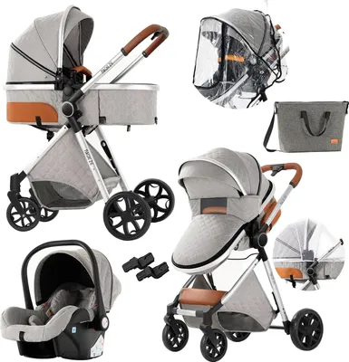 Image de Siège auto pour bébé, conception 3 en 1, léger et portable, XV9-GRIS CLAIR