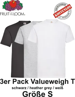 Produktbild von 3er Pack Valueweight T Shirt Fruit of the Loom S M L XL 2XL 3XL S