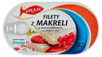 Zdjęcie produktu dla Graal Filety Z Makreli W Sosie Pomidorowym Ze Słodkim Chili 170 G
