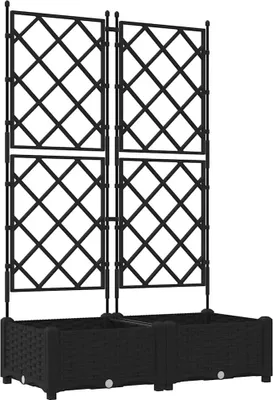 Zdjęcie produktu dla vidaXL Donice ogrodowe, 2 szt., czarne, 80 x 40 x 125,5 cm, PP