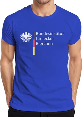 Produktbild von Bundesinstitut für lecker Bierchen Bierliebhaber Geschenk Malle Party Herren T-Shirt, Blau, XL