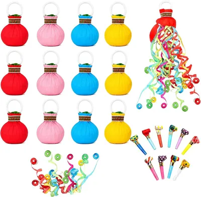 Imagen del producto de Confeti lanzador manual, serpentinas de confeti, paquete de 22 unidades, 4,5 metros, para fiestas
