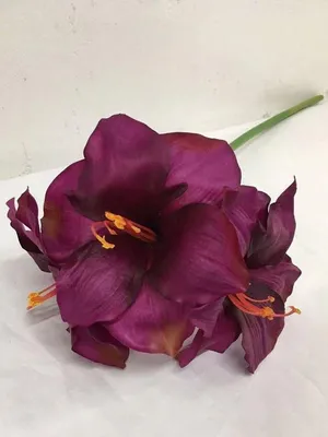 Produktbild von artplants.de Kunstblume Amaryllis SARNUK, violett, 80cm - Künstliche Blume