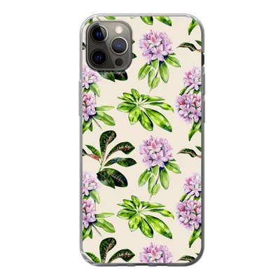Produktbild von MuchoWow® Handyhülle Schutzhülle Hülle für iPhone 12 Pro Max Hortensien - Pflanzen - Muster Silikon Softcase Handy Hülle - Hartschale