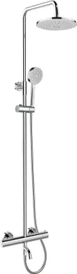 Image de Mereo Mélangeur bain thermostatique avec plaque de douche ronde, gris - CB60101TSA