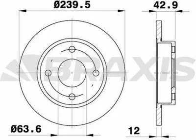 Produktbild von 2x BRAXIS Bremsscheibe AE0039 vorne für FORD Fiesta Mk4 Schrägheck (JAS JBS)