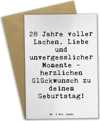 Produktbild von Mr. & Mrs. Panda valentinstagskarte Spruch 28. Geburtstag Erinnerungen - Weiß - Geschenk, wertvolle Momente, hochzeitskarten, Glückwunsch, Happy Birthday, Freude