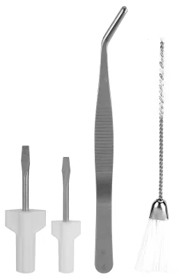 Nähmaschinen-Reinigungsset, 4-teilig, Doppelbürste, Schraubendreher, Pinzette