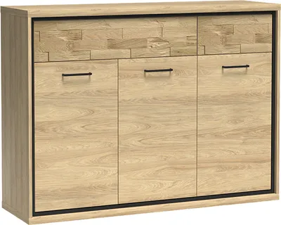 Produktbild von Sideboard, Eiche mit strukturierten Schubkastenblenden MEGARA-161