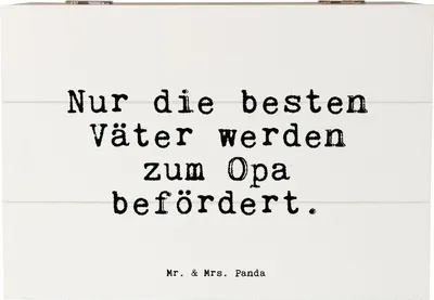 Produktbild von Mr. & Mrs. Panda Truhe Nur die besten Väter... 22 x 15 cm - Weiß - Geschenk, Schatzkiste, schöner Spruch, holzschachtel, Kiste, Papa, Holzbox, Enkel Geburt, Großvater
