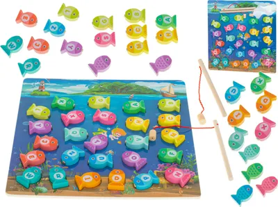 Produktbild von KIK Montessori drevená hra na rybolov s magnetmi KX5954