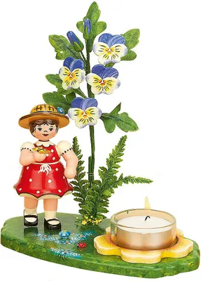 Produktbild von Lichterhalter Mädchen Hornveilchen (15x17cm) von Hubrig Volkskunst