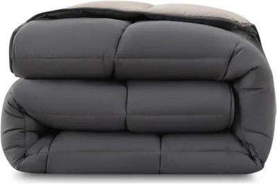 Produktbild von Steppdecke 135x200  Wende-Design in Grau und Hellgrau - Ganzjahresdecke für Sommer und Winter - weich und kuschelig