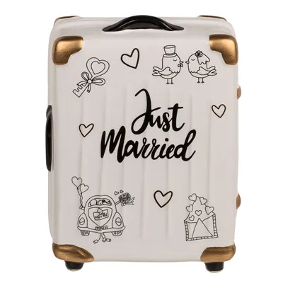 Produktbild von OOTB Spardose Trolley Koffer Just Married