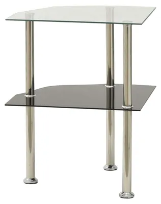 Produktbild von vidaXL Beistelltisch mit 2 Ablagen Transparent 38x38x50 cm Hartglas
