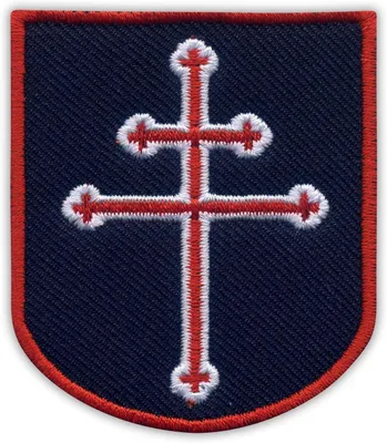 Productafbeelding van Frankrijk Kruis van Lotharingen - Embleem Badge - Kleding Decoratie - Geborduurd Ontwerp - 6 x 5 cm - Zwart