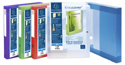Produktbild von Exacompta 5x Archivbox + Knopf PP 700µ, Rücken 40mm, A4, sortiert, 59989E