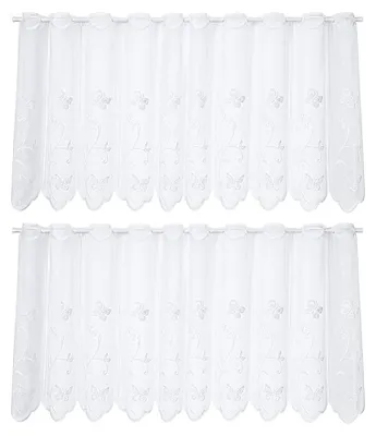 Immagine prodotto di Tende corte, semitrasparenti, 130 x 45 cm, con passanti, ideali per la cucina