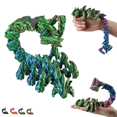 Obrázok produktu pre Škorpión pohyblivá figúrka 3D tlač, ohybný škorpión print-in-place, 14 cm – Modro-zeleno-fialová