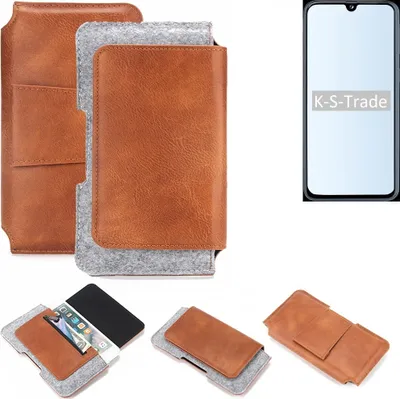 Produktbild von K-S-Trade Handyhülle Schutzhülle kompatibel mit Samsung Galaxy A40 Gürteltasche Holster Gürtel Tasche Smartphone Tasche Handy Hülle Polyurethan+ Filz,