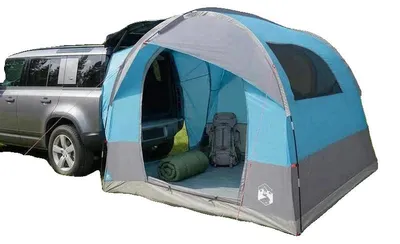 Image de Tente de camping, tissu polyester 185T, dimensions 250 x 250 x 220 cm, capacité pour 4 personnes, structure : une chambre, inclut une protection contre la pluie