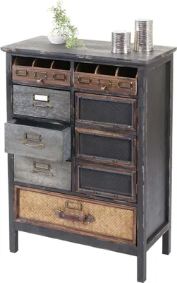 Produktbild von Lékárenská komoda HWC-F34, masivní jedlové dřevo vintage shabby vzhled 90x65x32cm