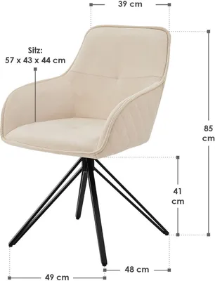 A diagram showing the dimensions of a chair.