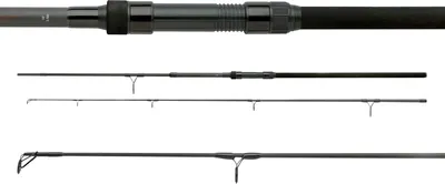 A fishing rod is shown in multiple segments against a white background.