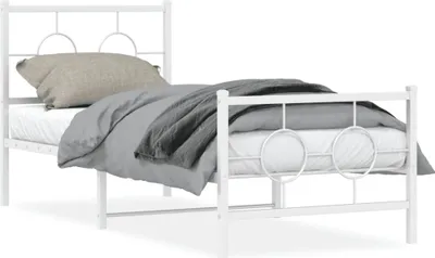 Produktbild von CLORIS Bettgestell mit Kopf- und Fußteil Metall Weiß 80x200 cm 2024