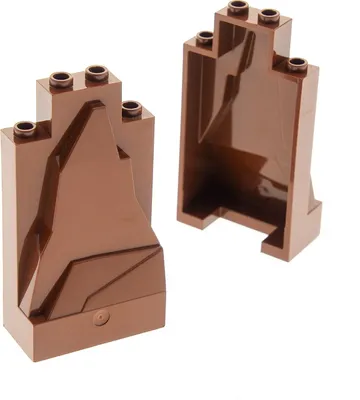 Produktbild von 2x Lego Felsen Panele 2x4x6 rot braun Berg Star Wars 33458 54782 57512 47847