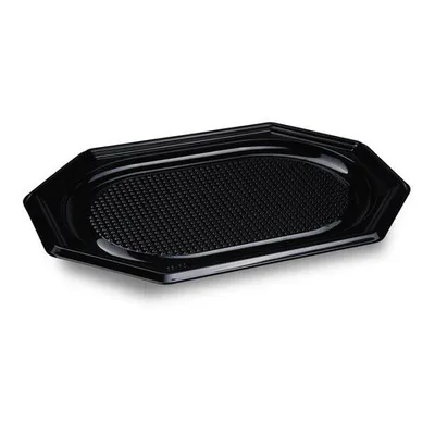 Produktbild von 20x Catering-Platte rPET oval schwarz 35 x 24,7 cm