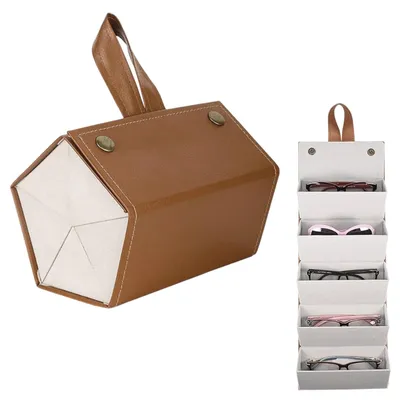 Produktbild von Brillenhalter aus Leder, schwarz, Wandmontage, für Brillen und Schmuck