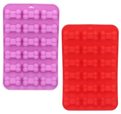 Produktbild von 2PCS Knochenförmige Silikon 18 Loch Eis Gitter Form Schokolade Kuchen Form, Der DIY Backen Werkzeuge