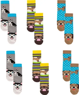 Produktbild von Kinder Socken,6 Paar,Mädchen,Lustige Hunde,23-26