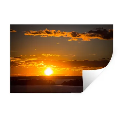 Produktbild von MuchoWow® Wandtattoo Wandsticker Wandaufkleber Sonnenuntergang mit Wolken 60x40 cm Selbstklebend und Repositionierbar - Wierderverwendbar - Selbstklebend