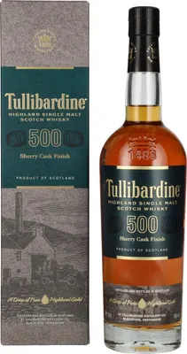Image de Tullibardine 500 Sherry Finish Highland Single Malt Scotch Whisky 43% Vol. 0,7l en boîte cadeau