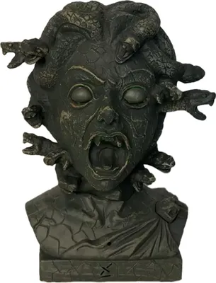 Produktbild von Medusa Schlangen Büste mit Sound, Licht & Bewegung als Tischdeko 30cm