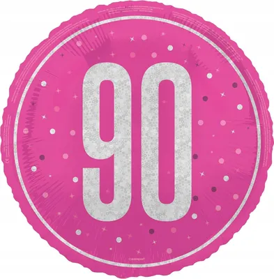 Produktbild von Rosa glänzender Folienballon zum 90. Geburtstag, Geschenk, Party-Dekoration, 45 cm