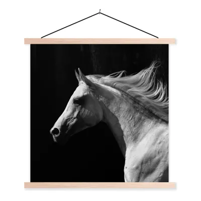 Produktbild von MuchoWow® Textilposter Pferde - Nutztiere - Mähnen 40x40 cm mit holzfarbenen Rahmen - Posterleiste